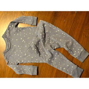 Colored Organic Cotton 6-12 month Pajama Set With Geometric Print